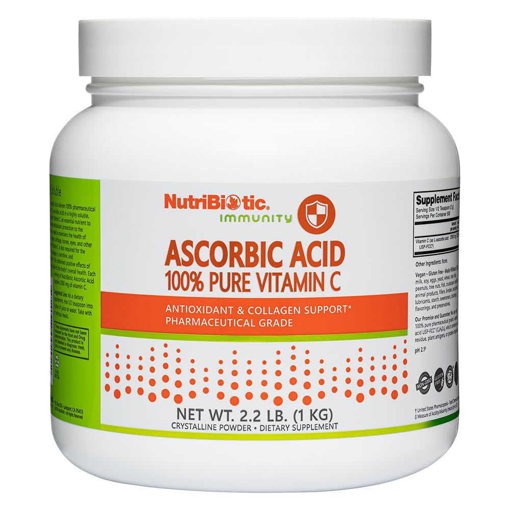 NutriBioottinen askorbiinihappo C-vitamiinijauhe, 2,2 Lb 