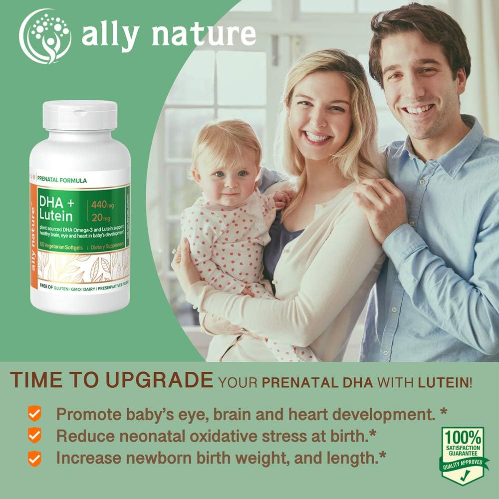 Vegaani prenataalinen DHA 440mg Lutein 20mg Raskaus ...