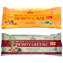 Infinity Greens Bundle, 1 laatikko Vihreät Superfood Bars (12 pakkaus), 1 laatikko Organic C-vitamiini Välipalat (12 pakkaus)