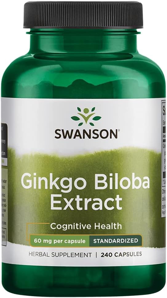 Swanson Ginkgo Biloba Extract 24% 60 Milligrammaa 240 kapselia