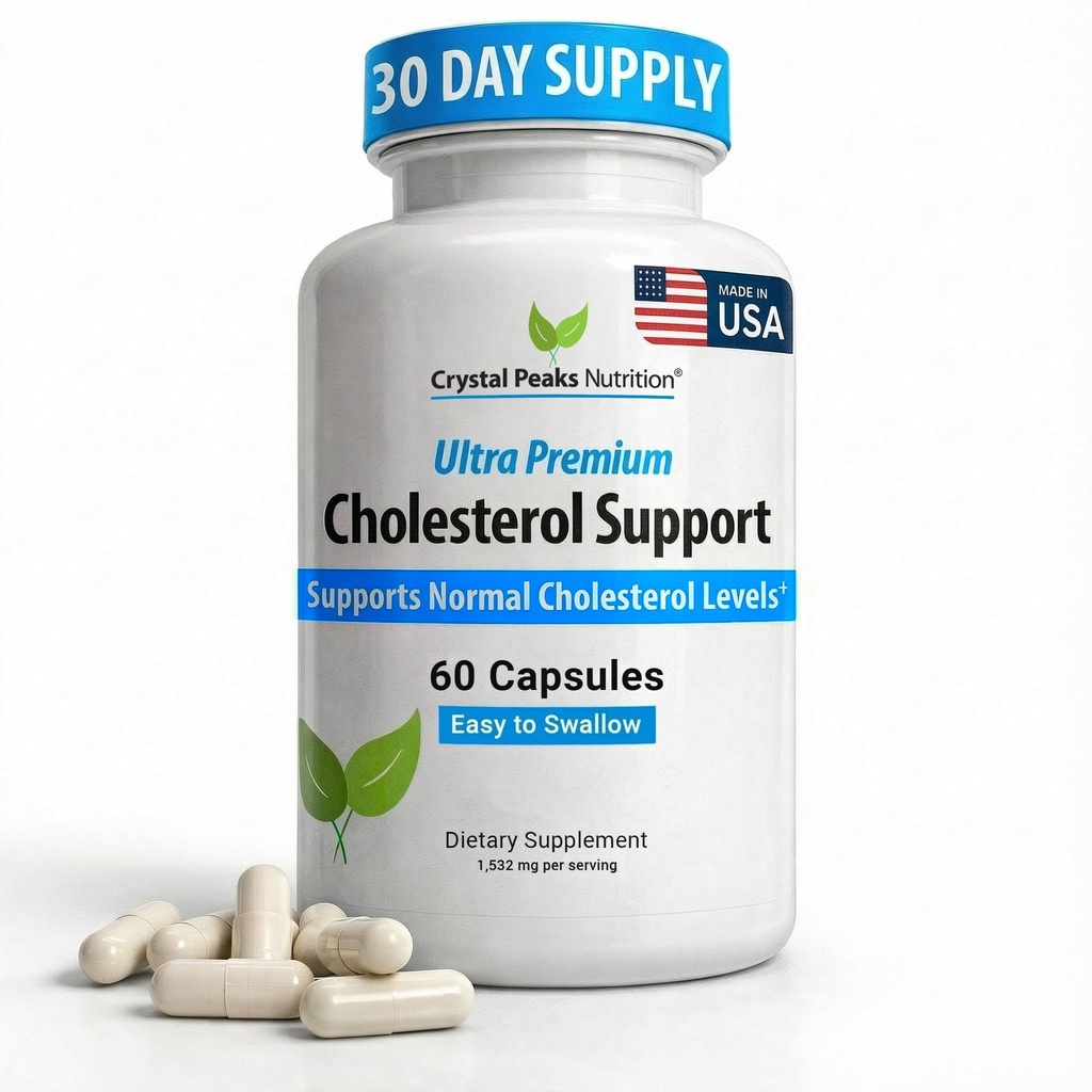 Kolesteroltillskott - All-naturliga ingredienser för att stödja normala kolesterolnivåer. Stöder optimal cirkulation. 60 kapslar