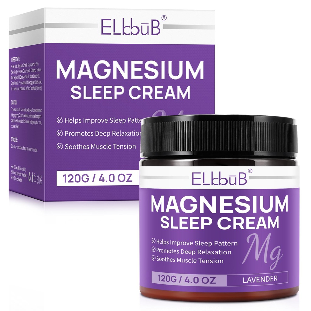 Magnesium Cream for Sleep - Rikastettu Almond Oil, Lavender, ja E-vitamiini syvä rentoutumista - Natural Magnesium Lotion ihon ravintoa ja nopea imeytyminen - Lavender