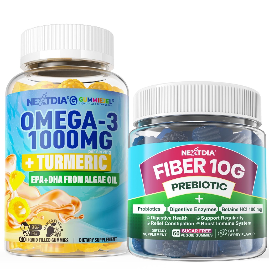Vegaani Omega-3 1000 mg + kurkuma, kuidut