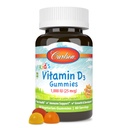 Carlson - Kidin D3-vitamiinit, 1000 IU (25 mikrog), luun terveys- ja immuunituki, kasvu- ja kehitystuki, D-vitamiinit, D3-kumivitamiinit, luonnonhedelmämaut, 60 kasvisruokaa