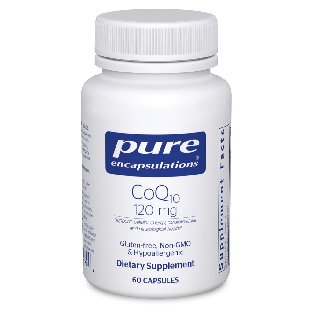 Puhdasta Kapseleita CoQ10 120 mg - Coenzyme Q10-lisä sydämen terveyttä, energiaa, antioksidantteja, aivojen ja muistin terveys - soluterveyden, kognition ja kardiovaskulaarinen tuki* - 60 kapselia