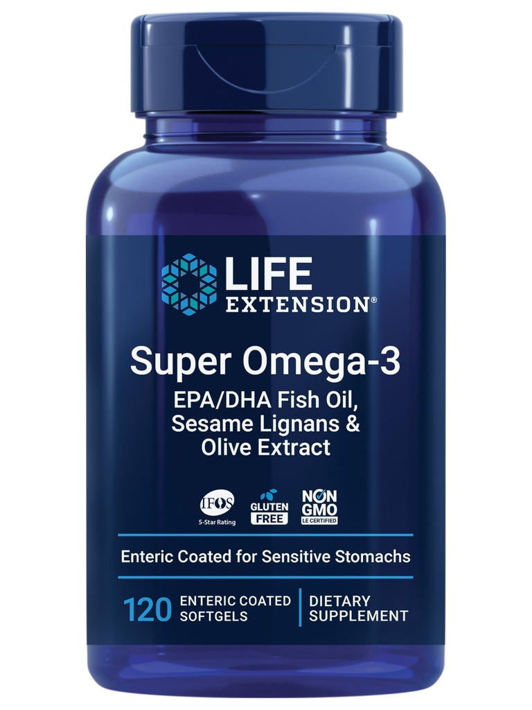 Life Extension Super Omega-3 EPA/DHA Fish Oil, Seesam Lignans & Olive Extract 