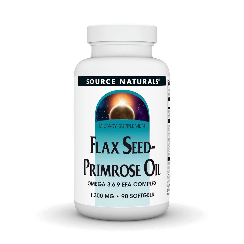 Source Naturals Pellavasiemen-Primrose Oil, Omega 3,6,9 EFA Complex, 1300mg - 90 Softgels