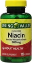Spring Valley - Flush Free Niacin (B-3) 500 mg, 240 kapselia (2 pullon 120)