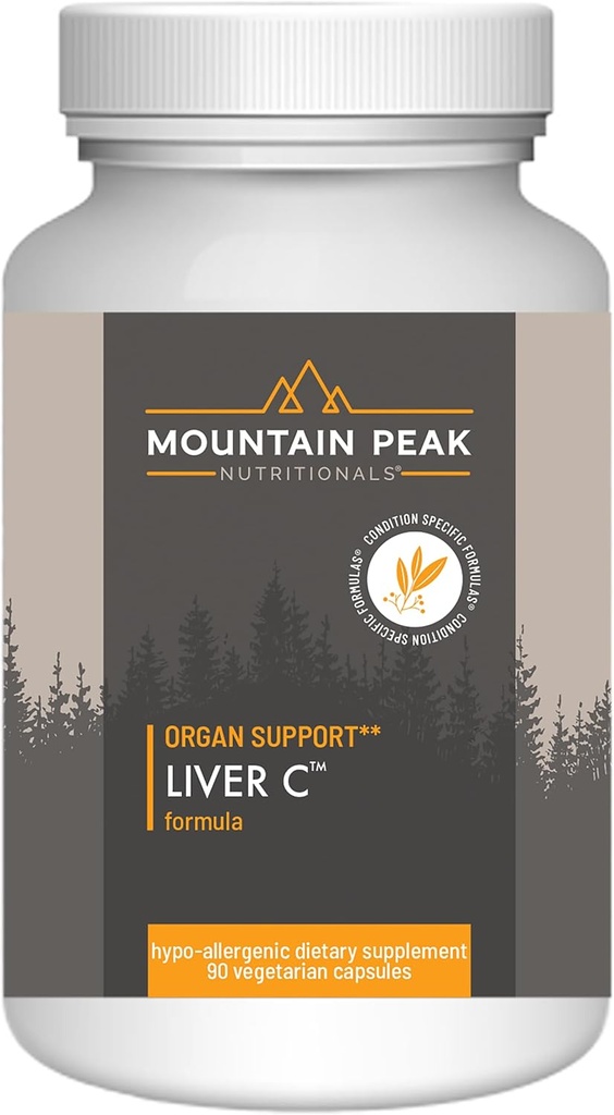 Mountain Peak Nutritionals Maksa C - Elintä täydentää auttaa säilyttämään terve maksan toiminta & energian tuotanto - w/Siliphos® & sieniä - Hypoallergenic Ravintolisä (90 kasvissyöjän kapselit)