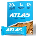 Atlas Protein Bar, 20g proteiinia, 1g sokeria, puhdasta ainesosaa, gluteeniton, Vanilla Almond (12 kreivi, pakkaus 1)