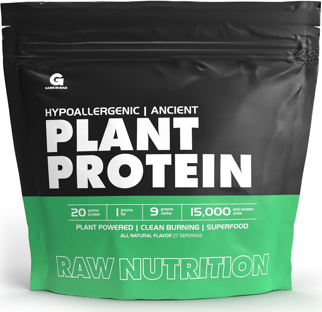 Bulk, GIB Raw, Plant Powered Protein, Vegan Protein, 2,6 lbs
