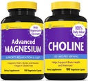 InnovixLabs Choline & Magnesium Bundle Choline Bitartrate 550mg (100 kapslar) Advanced Magnesium (150 kapslar). Stöder minne, humör, hjärnhälsa och öka kognitivt. *