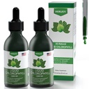 Chlorophyll Liquid Drops - 100% Natural Energy Booster och Immune Support - Internal Deodorant och Detox - Altitude Sickness Relief - Snabb Absorption, Vegan & Non-GMO - 120 portioner (Pack of 2)