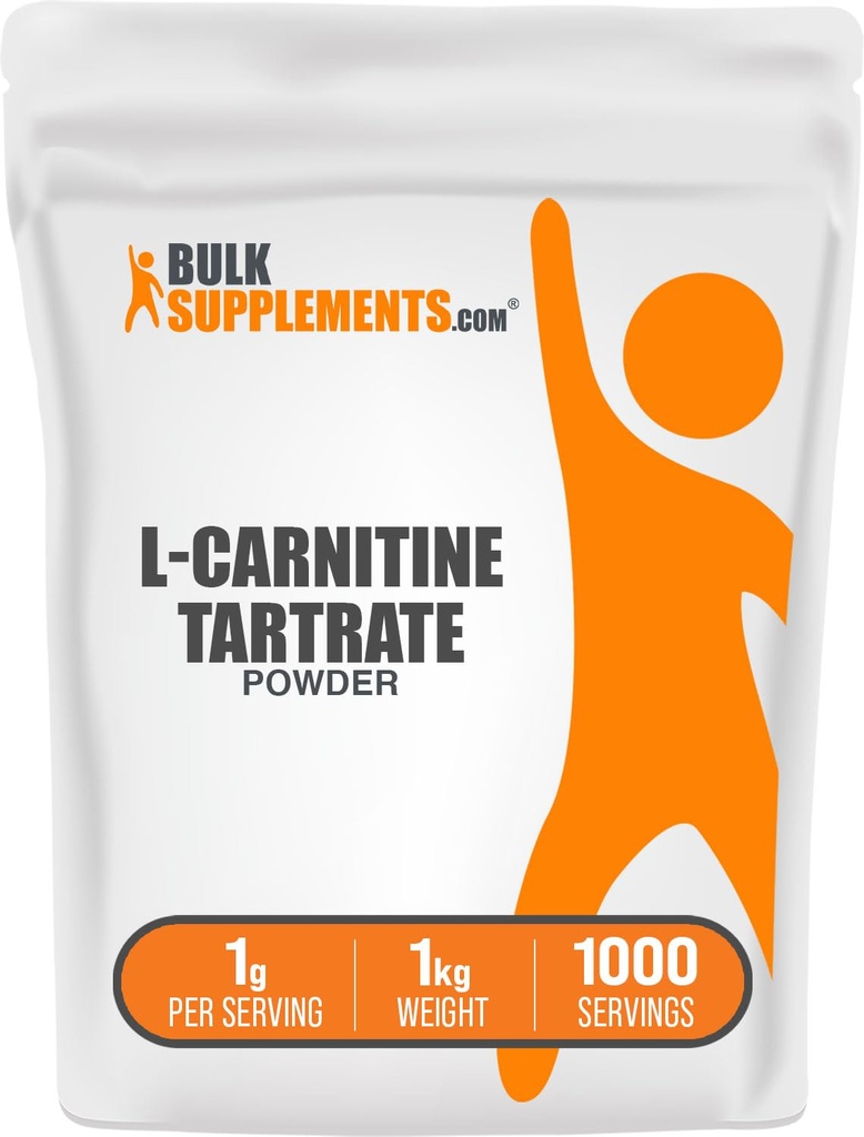 BulkSupplements.com L-Carnitine Tartrate Powder - Aminohappojauhe, Carnitine Supplement - aromiton & Gluteeniton, 1 g per tarjoilu, 1kg (2,2 lbs) (pakkaus 1)