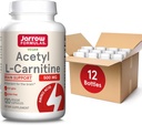 Jarrow Formulas Acetyl L-Carnitine 500 mg, Dietary Supplement, Amino Acid Support för hjärnhälsa och antioxidanter, 120 Veggie Capsules, 120 Day Supply (Pack av 12)