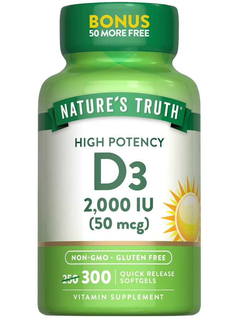 Nature's Truth D3-vitamiini 2000 IU
