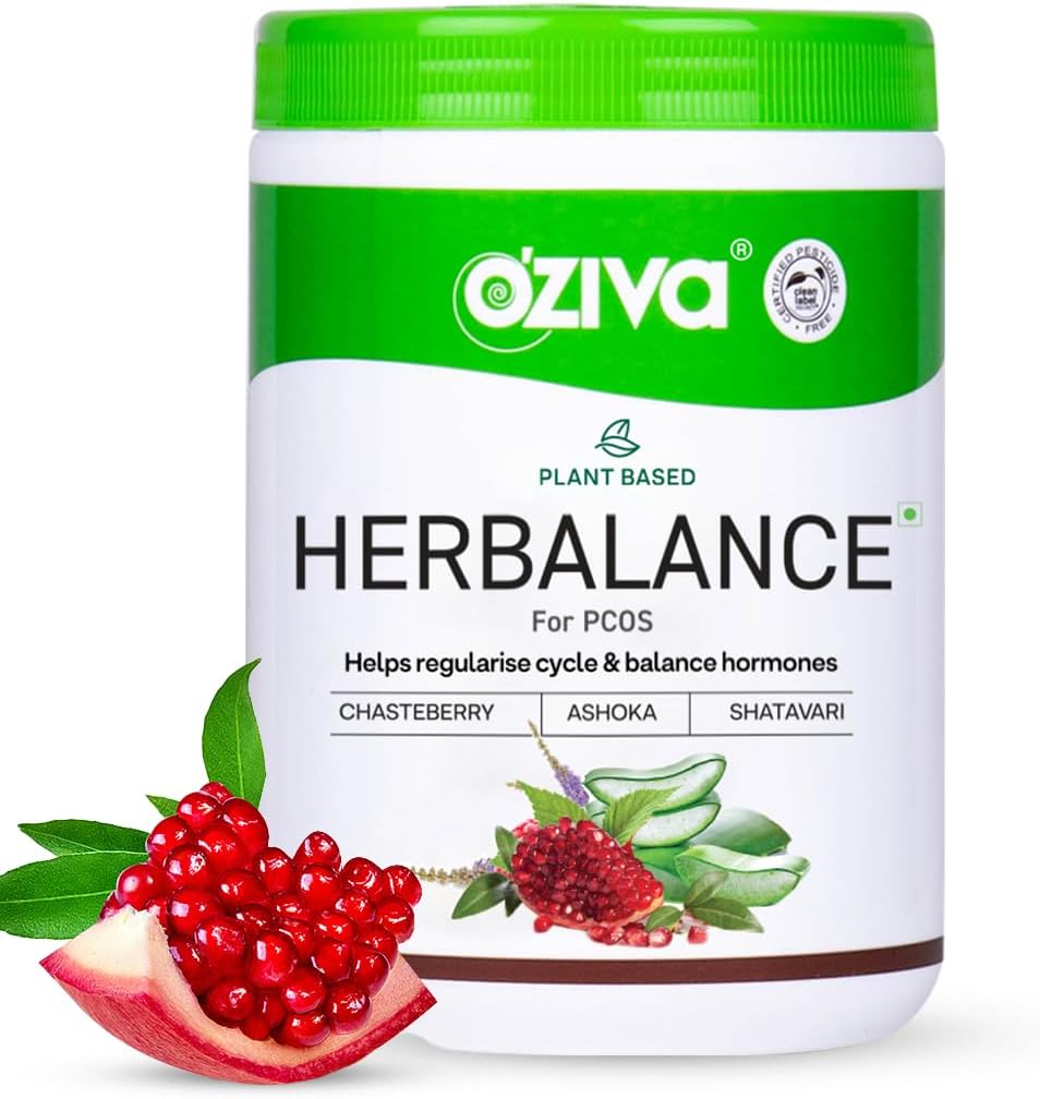 OZIVA Plant Based HerBalance for PCOS ... PCOS täydennysosa naisten hormonaalitasapainoa ja parempaa kuukautiskiertoa varten...