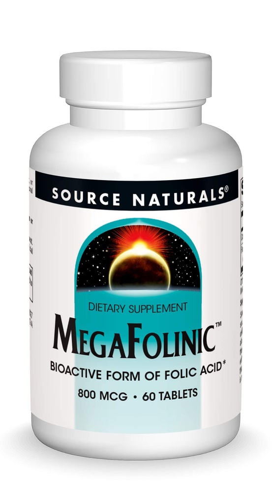 Source Naturals MegaFolinic 800mcg - 60 tablettia
