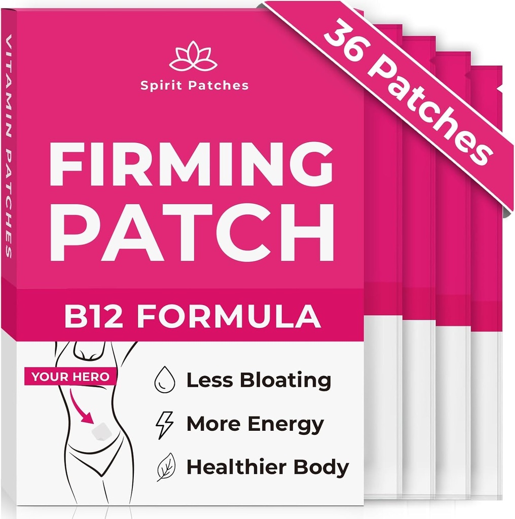 Kiinnostava B12 Patchs (Pack of 36) - 100% Natural Vitamiini Patchs naisille, energia & kehon tuki, Self-adhesive Läpinäkyvä Patchs - parannettu Formula