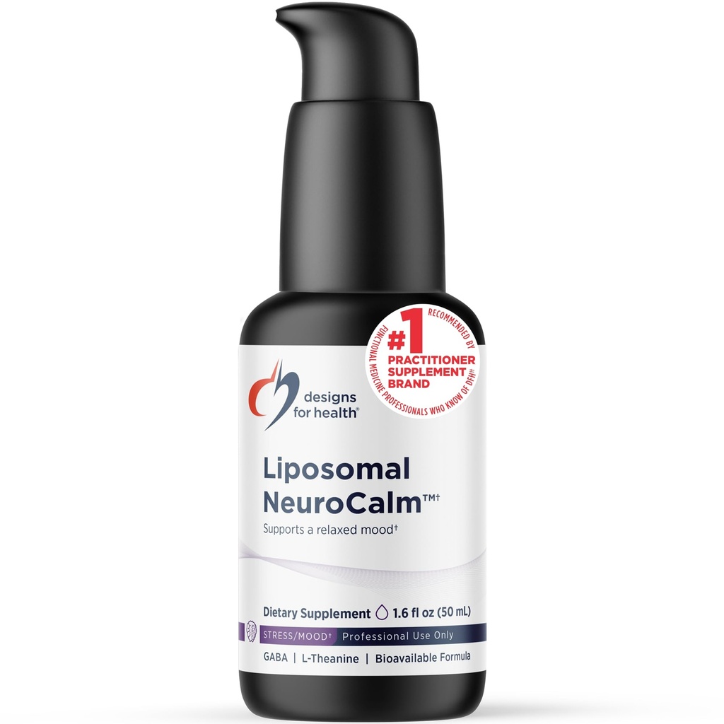 Design för hälsa Liposomal NeuroCalm - Liquid GABA + L-Theanin för att stödja lugn + hälsosam stressrespons (25 portioner / 1.7oz)