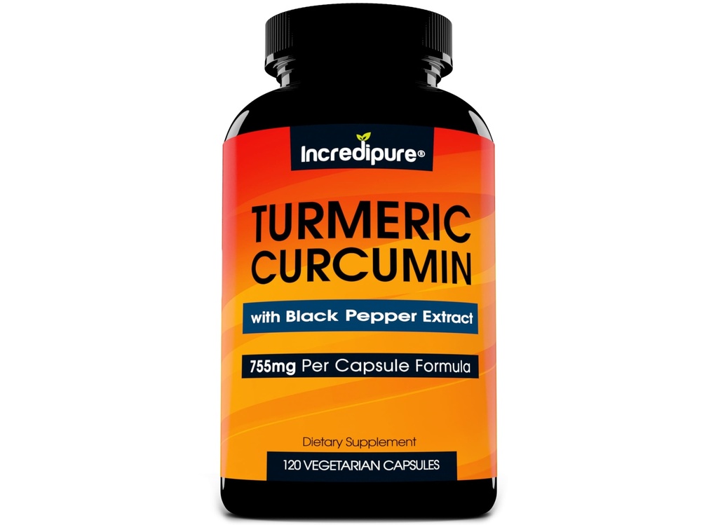 Gurkmeja Curcumin Supplement w / BioPerine - 755mg Per Capsule, 120 Veggie Caps av Curcumin Incredipure