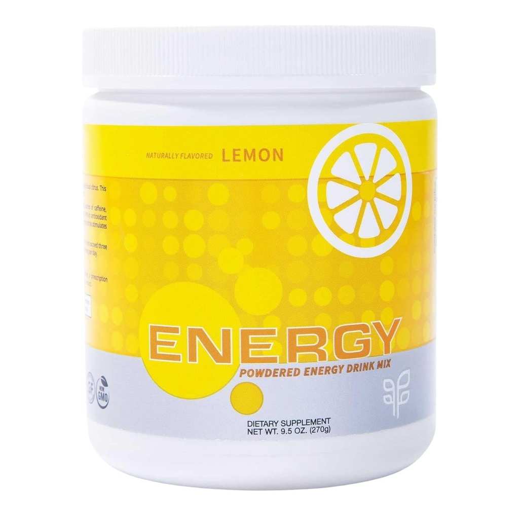 PURE Energy Drink Mix, Zesty Lemon Wheatgrass Organic Juice, pakattu antioksidantteja & Essential, Mineral Rich A-vitamiini, C, E, ja B6 Natural Boost & Wellness, Zero Sugar Formula, 270g