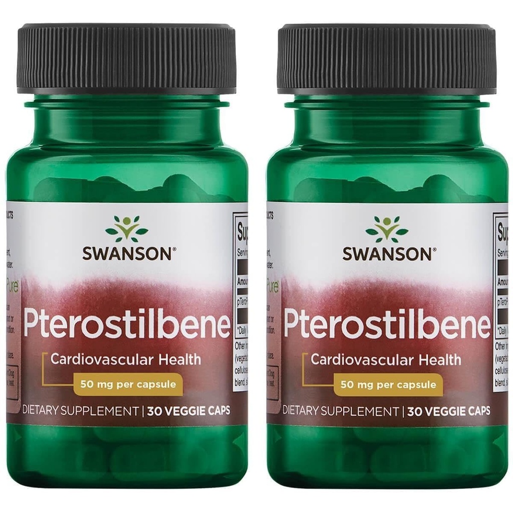 Swanson Pterostilbene 50 mg 30 Veg Caps (2 pakkaus)