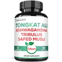 Satomi Tongkat Ali Root Extract 200:1-9 Essential Yrtit Ashwagandha, Tribulus Terrestris & More - Tuki vahvuus, energia ja terve Immuuni - 60 Vegan Caps 2 kuukauden tarjonta