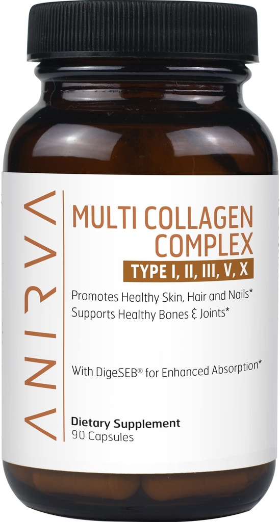 Multi Collagen Complex - tyyppi I, II, III, V, X - Kollageeni täydentää anti-aging, terve nivelet, hiukset, iho ja kynnet