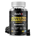 Aktiivihiili Gummies for Kids, 500 mg Pureskeltava aktiivihiili Supplement for Gas Relief, Detox, digestiivinen ja suun terveys, vegaaninen mustikkamaku, 60