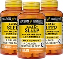 MASON NATURAL Eazzzy nukkua magnesium & kamomilla - luonnollinen uniapu, tukee rauhoittavampaa lepoa, 60 tablettia (paketti 3)