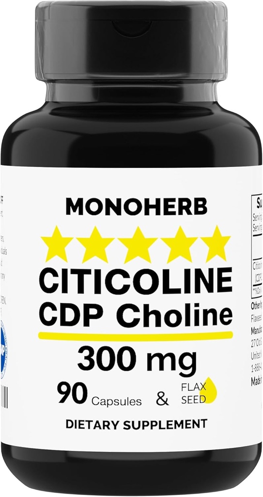 MONOHERB Citicoline CDP Koliini 300 mg per kapseli - 90 kasviskapselia