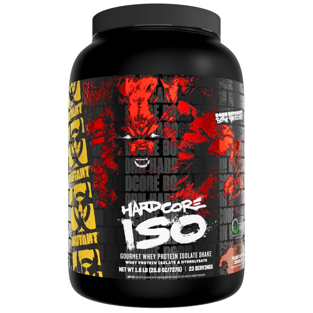 Mutant ISO Surge Whey Protein Isolate Powder Acts Fast To Help Recover, Build Muscle, Bulk and Strength, 1,6 lb (Peanut Butter Chocolate)
