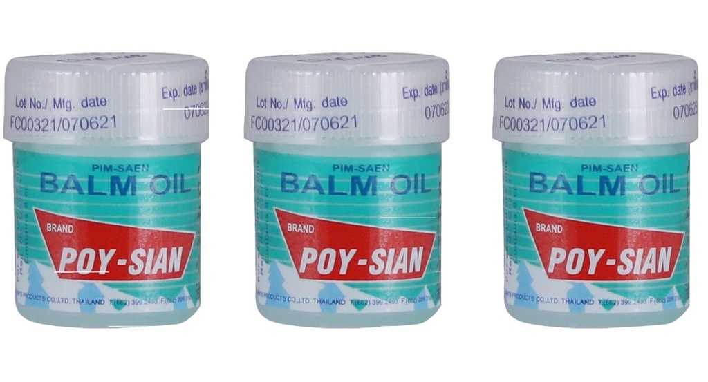 POY-SIAN Thai Pim-Saen Cotton Nasal Inhalaattori 8 ml (pakkaus 3)