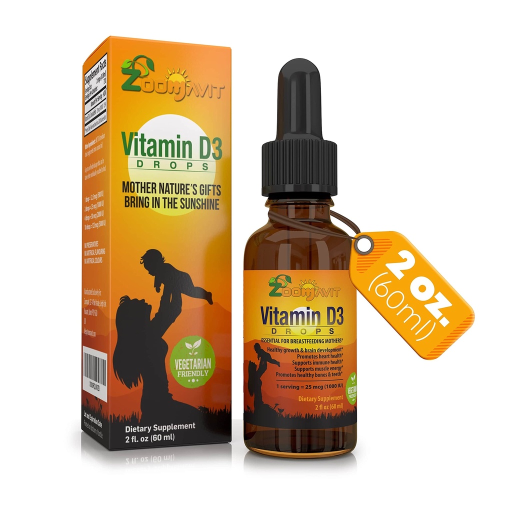 D-vitamiini D-vitamiini D-vitamiini D-vitamiini D-vitamiini 1000 IU 2Fl Oz - nestemäinen D3-vitamiini Organic Max Imeytyminen Formula vastasyntyneille, Pikkulapsille, lapsille ja aikuisille