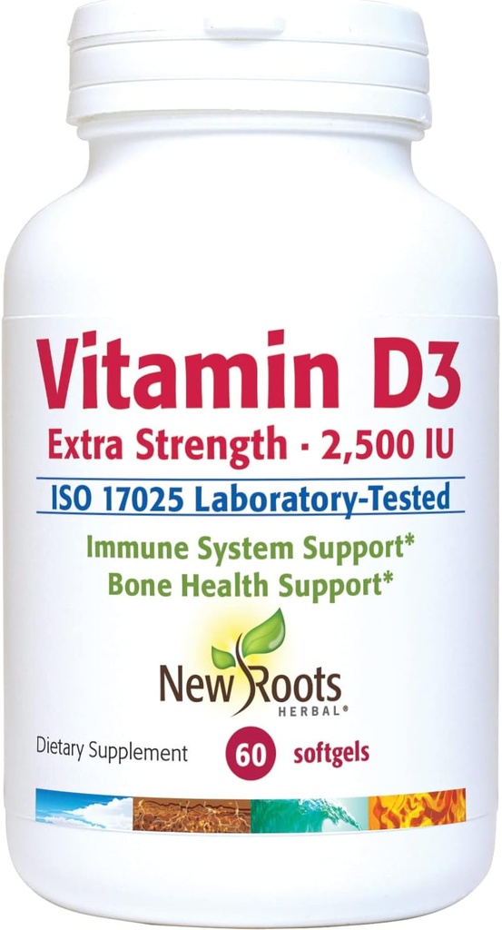 NEW ROOTS HERBAL D3- vitamiini 2500 IU (62,5 mikrog) ... terve lihasfunktio...