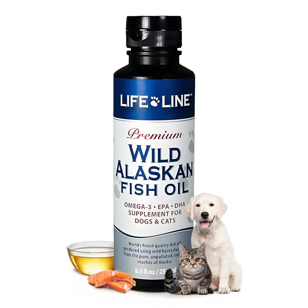 Life Line Pet Nutrition Wild Alaskan Fish Oil Omega-3 Supplement for Skin & Coat 