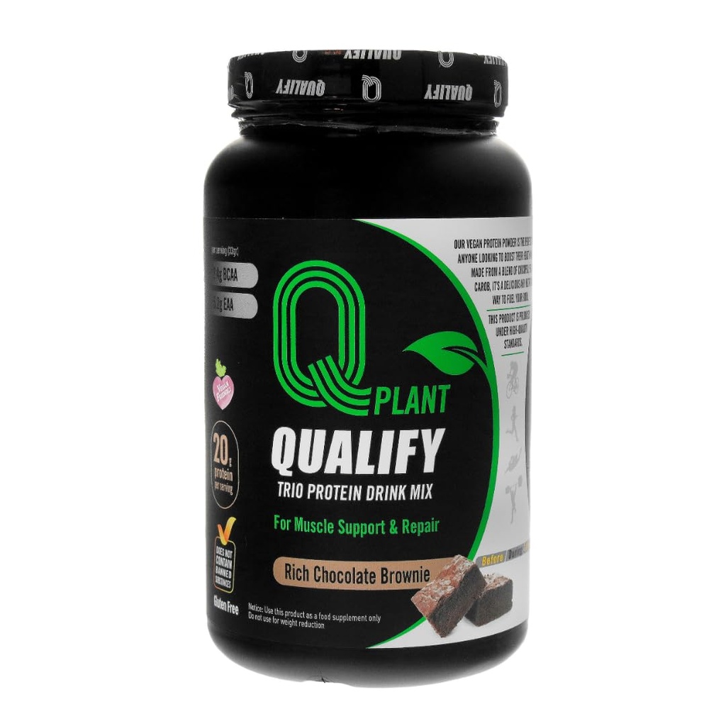 Kasviproteiinijauhe Mix, Trio Rich Chocolate Brownie Flavored, Gluteeniton, Vegan, Erittäin Kosher, 20g proteiinia, 2,4g BCAA, 26.4 Ounce