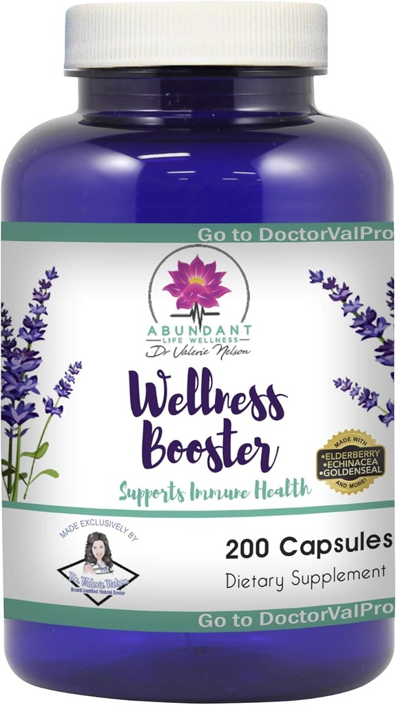 Echinacea Elderberry Goldenseal & enemmän - 200 Caps - Wellness Boosters
