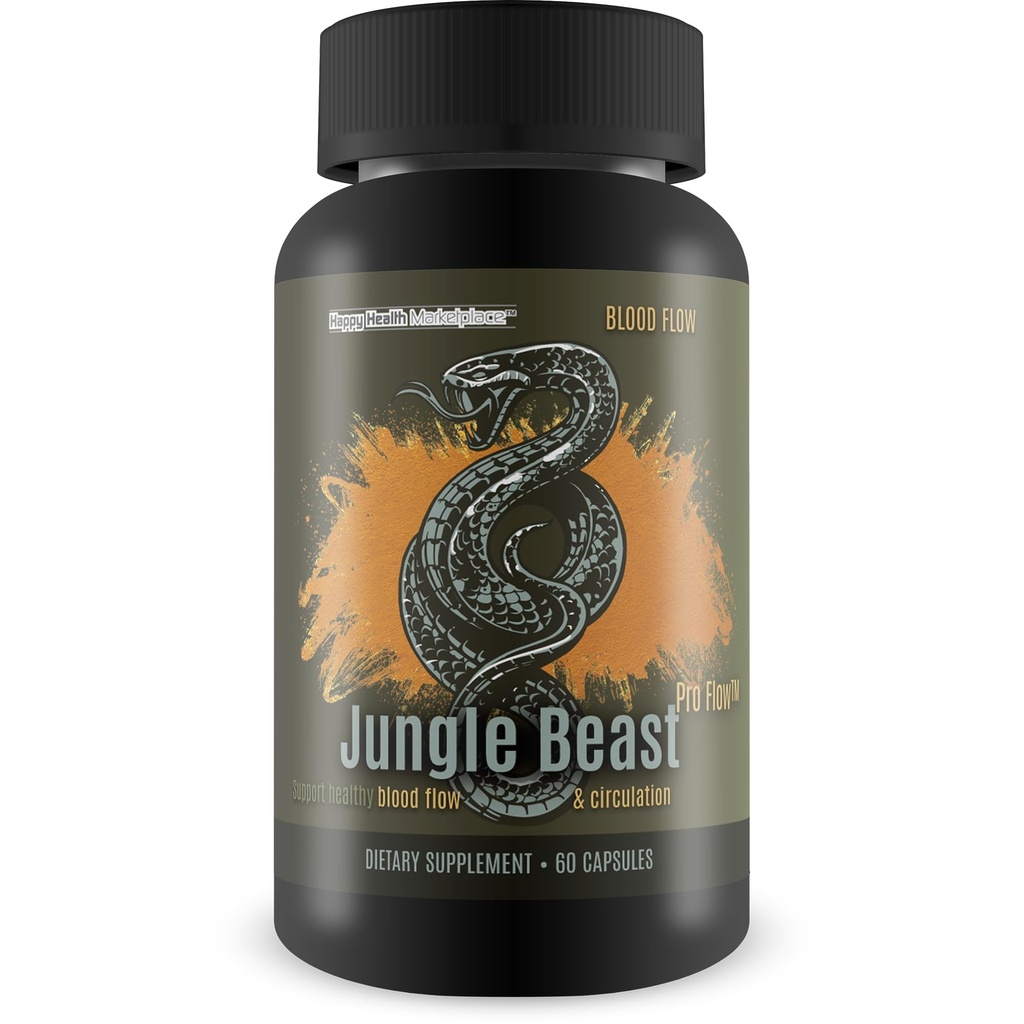 Jungle Beast Pro Flow - Paras veren virtaus Jungle Beast Pro täydentää tervettä verenkiertoa - Terve verenkierto Tuki tehostettu ravinteiden toimitus - Verenkierron lisäravinteet Veren virtaus