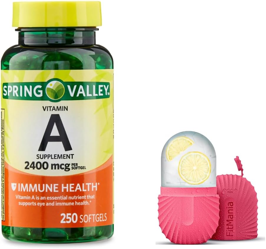 Spring Valley A-vitamiinia Softgels, 2400 mikrog, 250 kreivi, ja Lahjajäätelön kasvot