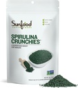 Sunfood Superfoods Spirulina Crunchies - Blue Green Algae, Spirulina Tablets, Chlorophyll Energy Bits från Dried Powder, Raw Vegan Algae Supplement, Non-GMO - 4 oz Bag