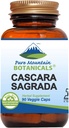 Pure Mountain Botanicals Cascara Sagrada Capsules - Vegan Kosher Caps Now med 400mg Wild Harvest Cascara Sagrada Aged Bark Supplement