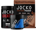 Jocko Fuel 3 pakkaus kuntosali Bundle - Creatiini, suklaa MOLK, & Blue Vadelma Esiharjoitus