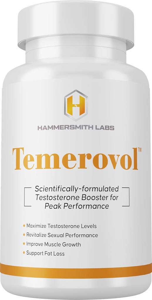 Temerovol - Mies täydennysosa - parantaa energiaa, vahvuus & Libido - Lean lihas rakentaja, 60 kapselia - 1 pullo
