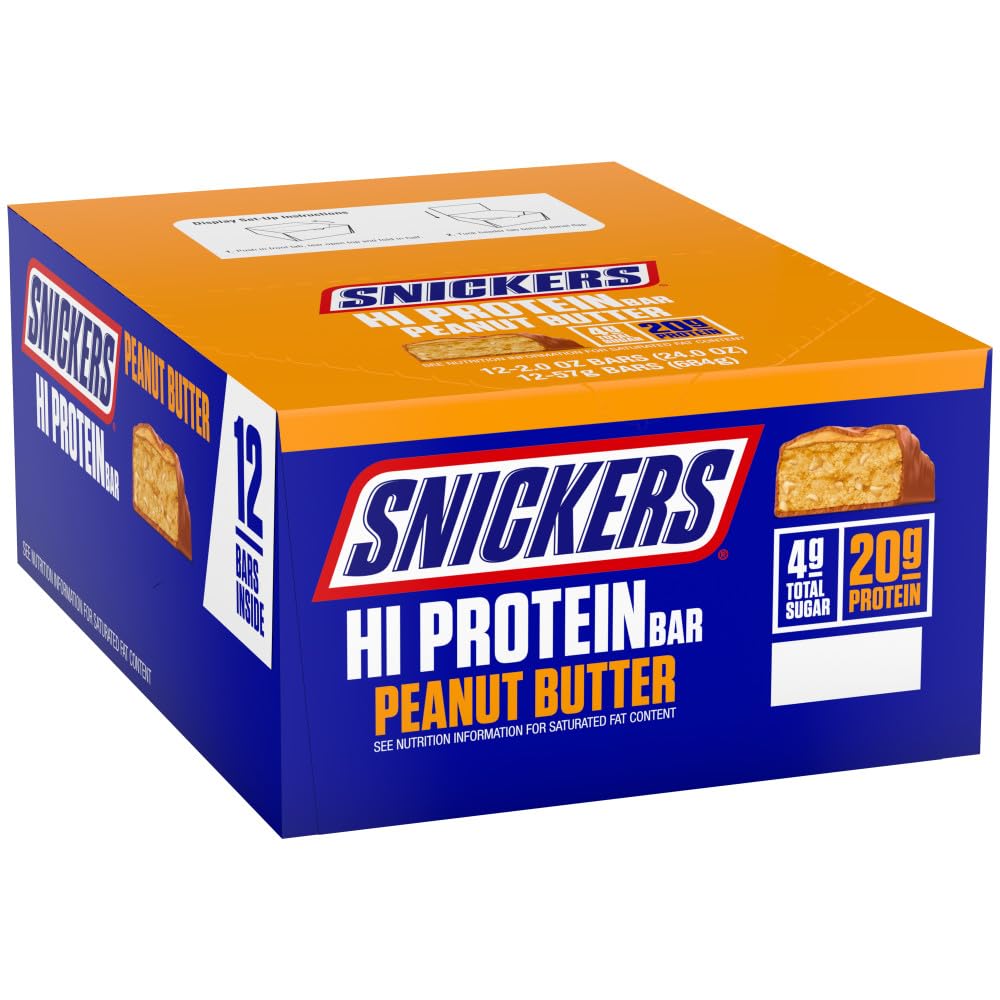 SNICKERS Hi Protein Bar - Maapähkinävoi & Caramel, 2.0 oz, pakkaus 12, korkea proteiini, Terve aikuisille