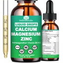 Kalsium Magnesium Sinkkinestetippa D3 K2-vitamiinilla, korkean tehon kalsiumlisä w/Magnesium Complex, Sinkki, Theanine.Gluteeniton.