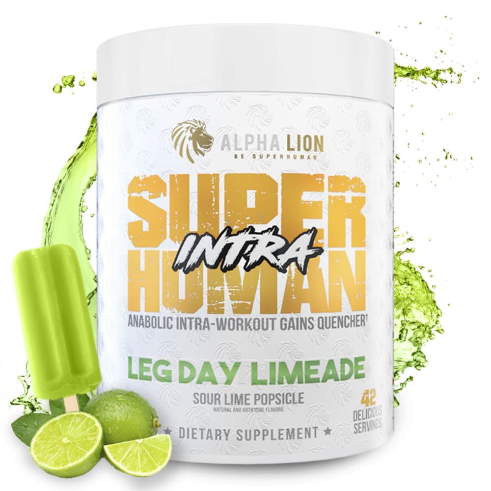 AAKKOSELLINEN LION Superhuman Intra harjoitusjauhe miehille ja naisille, Aminohapot Drink, lihasten Recovery Supplement, BCAA Powder, Electrolytes & Hydration Mix (42 tarjoilua, Lime Flavor)