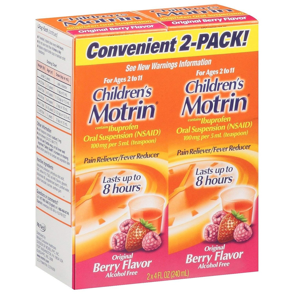 Motrin Child Berry Liq Koko 4 Neste Ounce, 6 kpl pakkaus