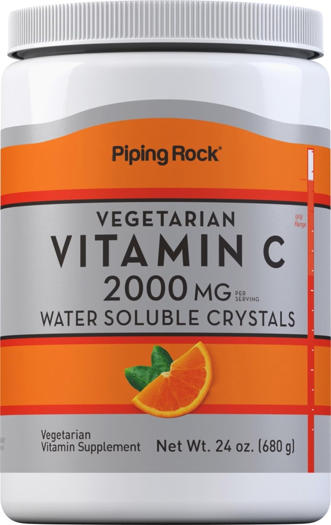 Piping Rock C-vitamiini Powder ... 24 oz 2000 mg ... Vesiliukoiset kiteet...